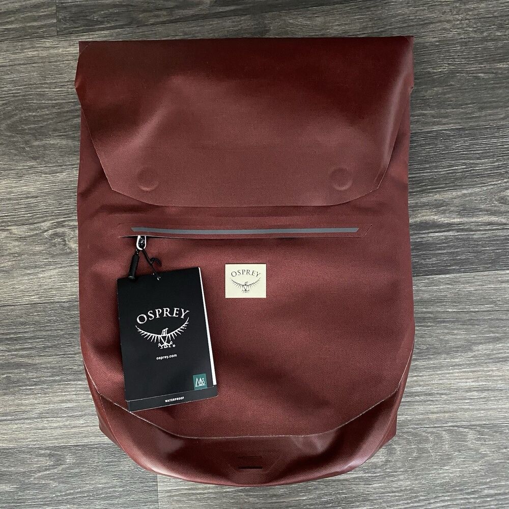 Osprey Arcane Roll Top Waterproof Backpack 25L Acorn Red Laptop Caddy Travel NEW